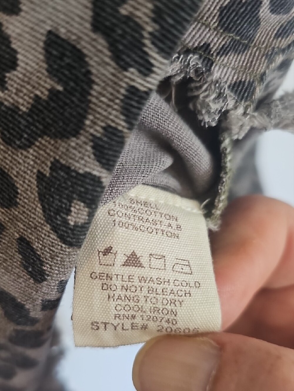Mystree Olive Green Leopard Patchwork Jean Jacket - Picture 3 of 4